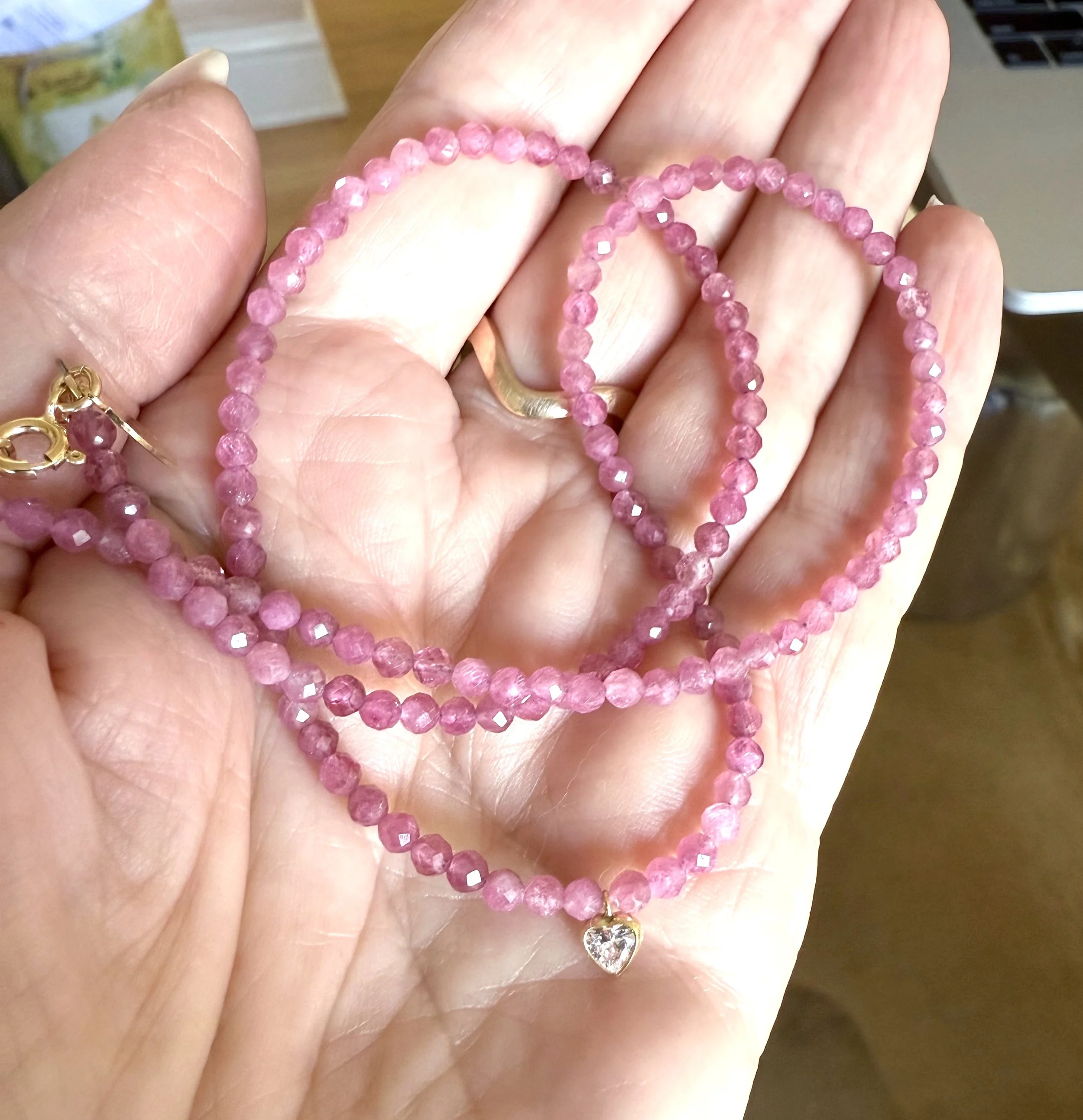 Gemstone Solitaire Heart Necklace