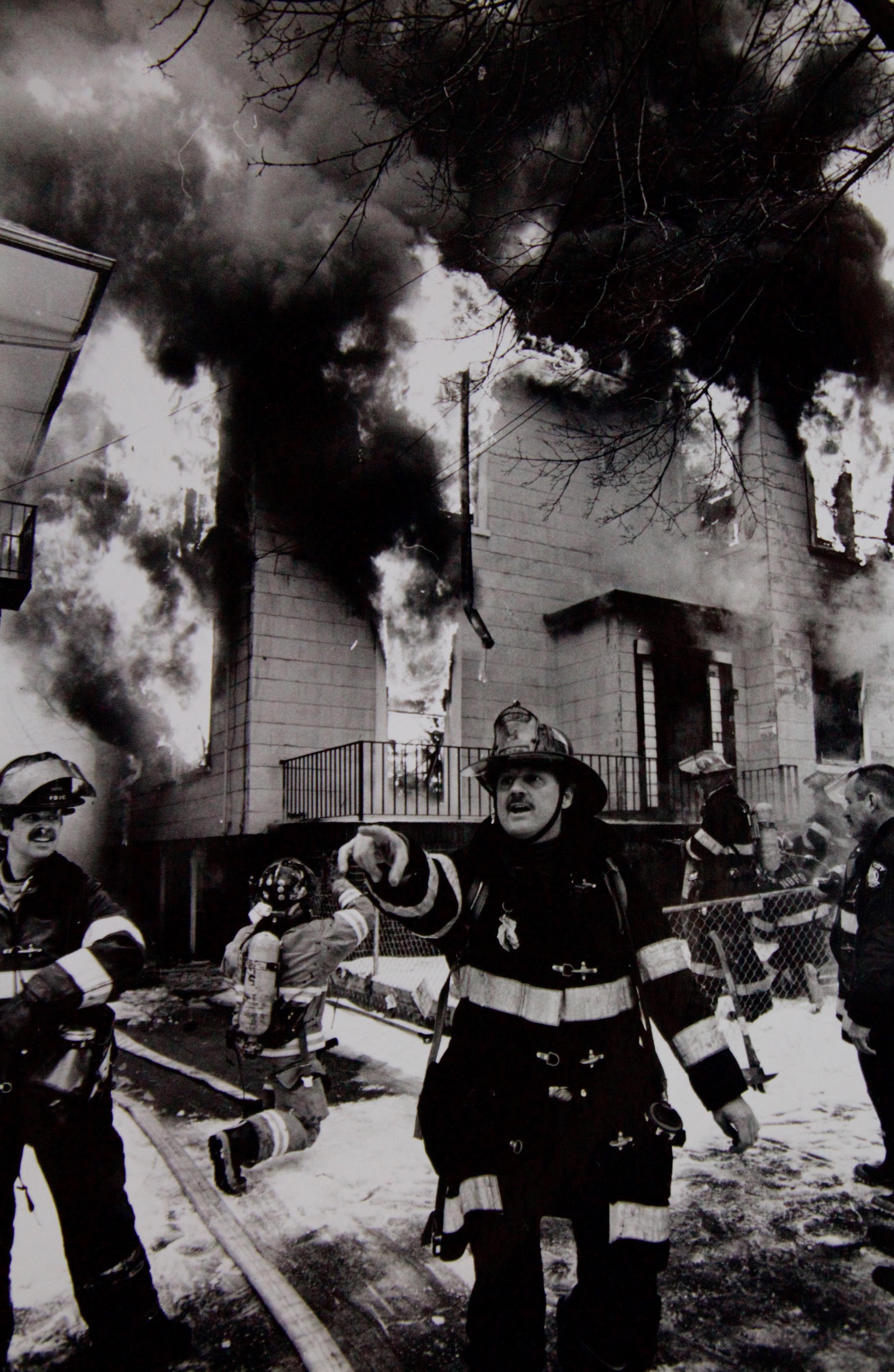 A fire in the Jersey City Heights. Photograph by Bill Bayer. 