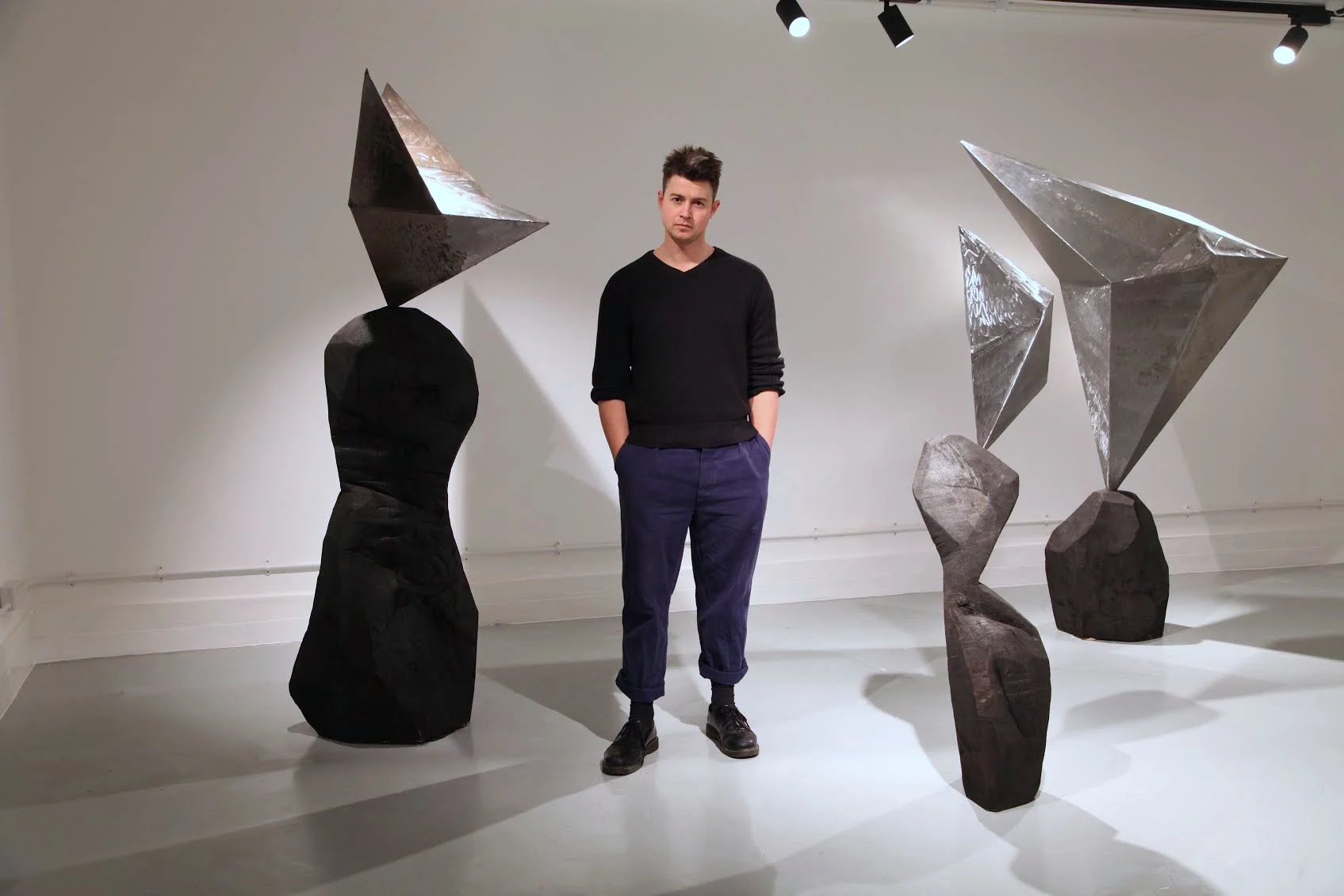 Sol Bailey Barker with his work