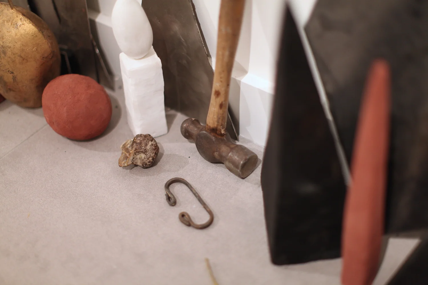 Installation shot of "Wyrd Then : Weird Now" (mixed media and found objects) 