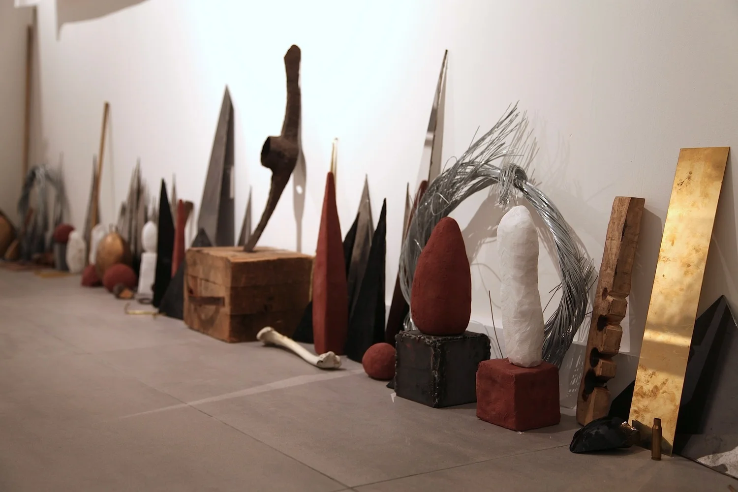 Installation shot of "Wyrd Then : Weird Now" (mixed media and found objects) 