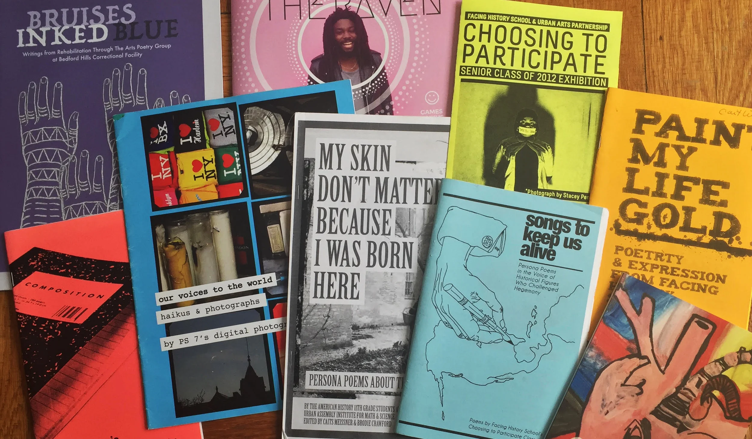 Some samples of student publications over the years; courtesy of the artist