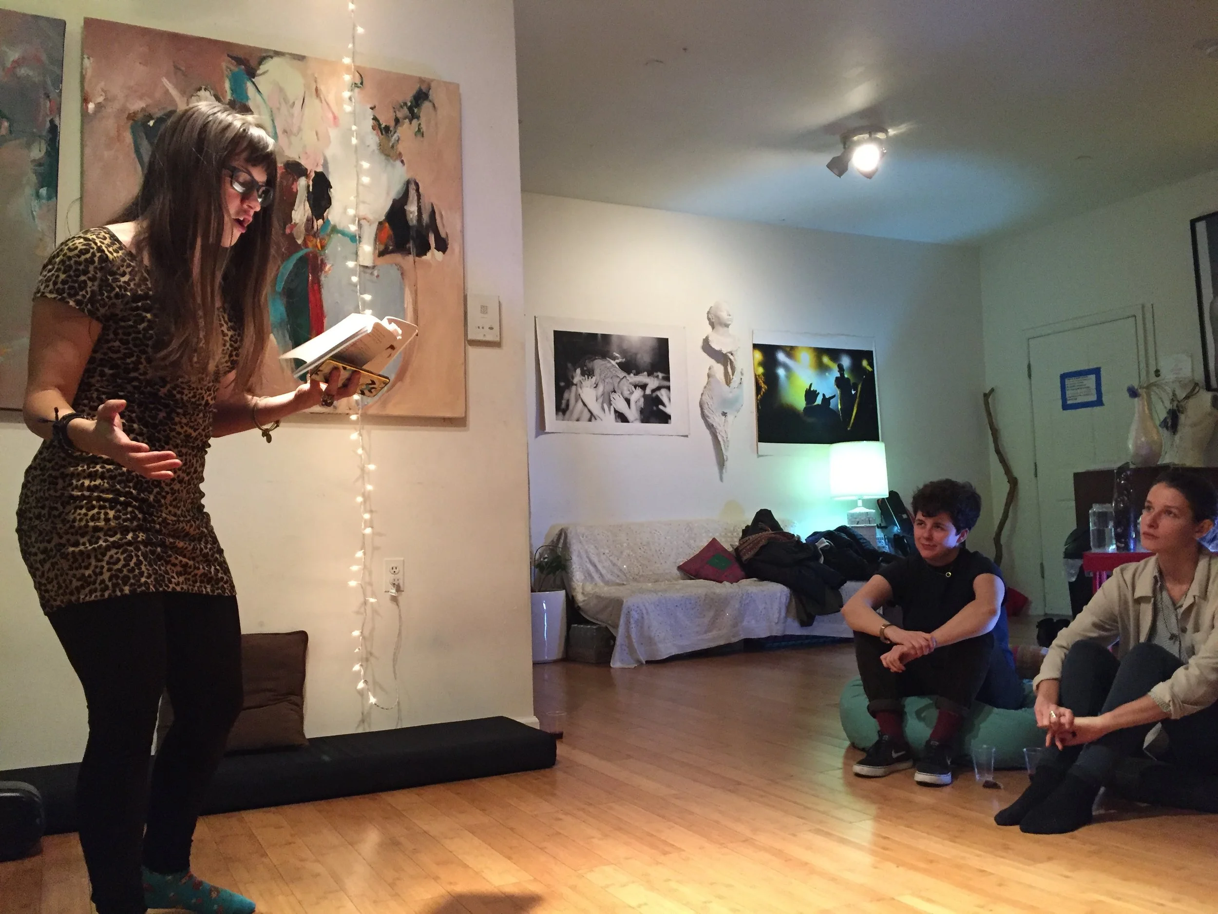 Dallas Athent reads poems from Theia Mania during Texts 2 Tascha