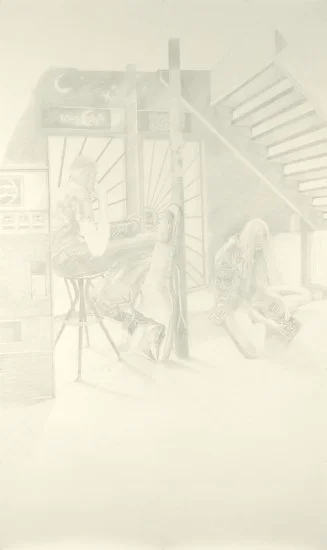 Josephine Taylor, Verse 4 , 2018, Graphite on paper, 118 x 70 inches. Image courtesy of Catharine Clark Gallery