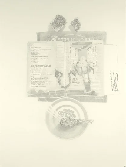 Josephine Taylor, Homemade Bone , 2018, Graphite on paper, 29 3/4 x 22 1/2 inches. Image courtesy of Catharine Clark Gallery