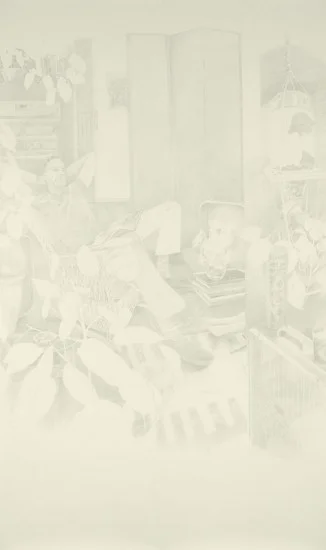 Josephine Taylor, Verse 5 , 2018, Graphite on paper, 118 x 70 inches. Image courtesy of Catharine Clark Gallery