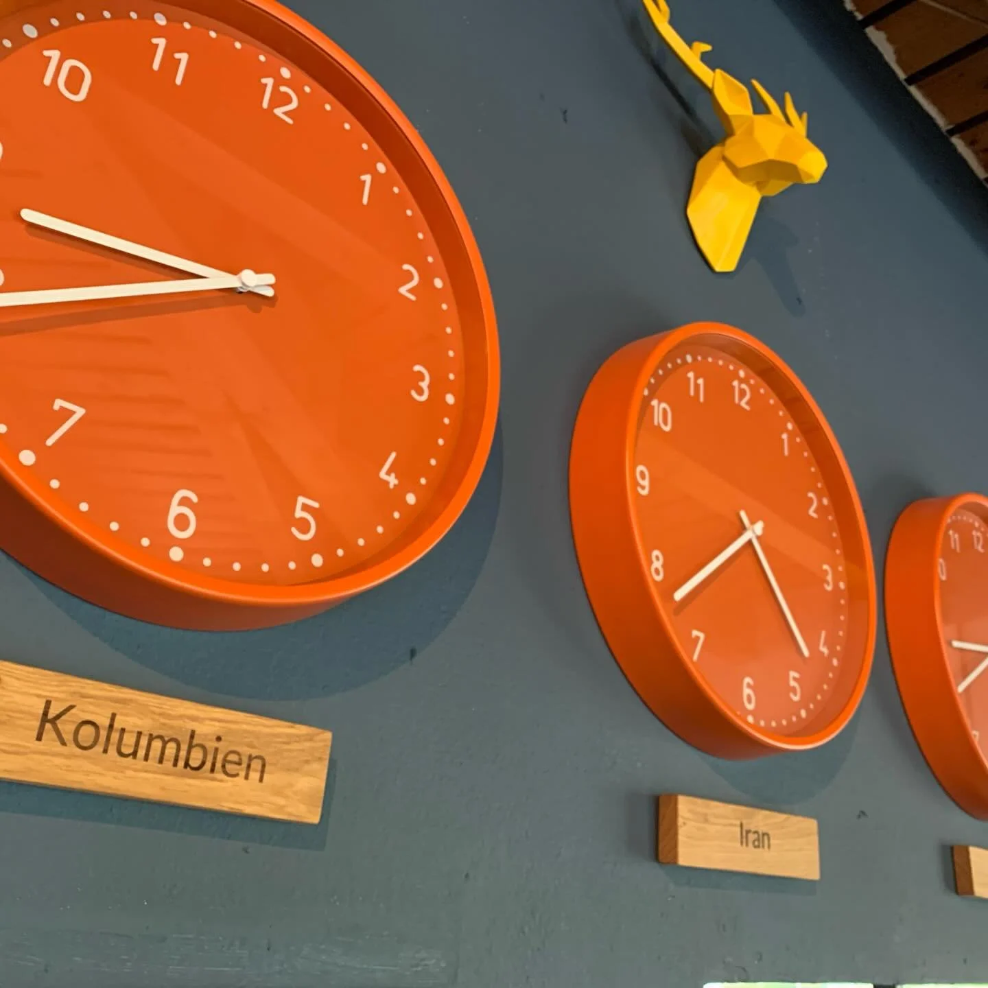 Verschiedene Zeitzonen stehen f&uuml;r die verschiedenen Nationalit&auml;ten, welches das Haus besuchen.