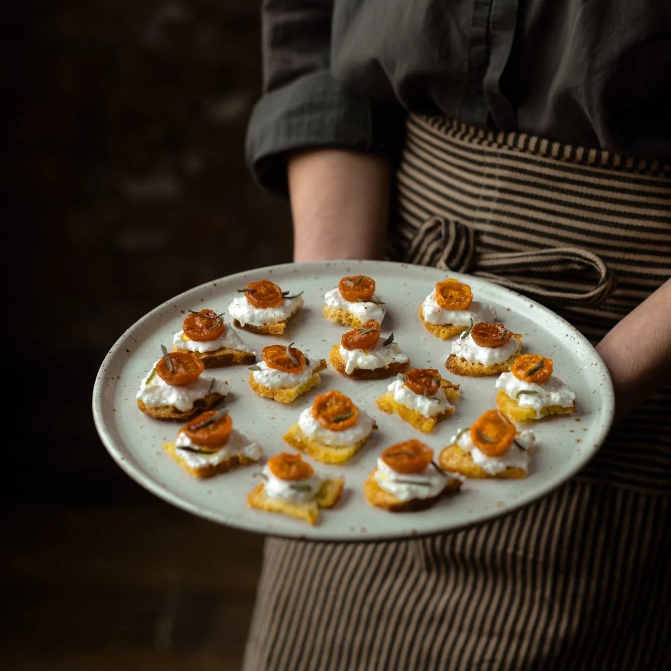 Seasonal canapés served at a business social at The Forge Bristol