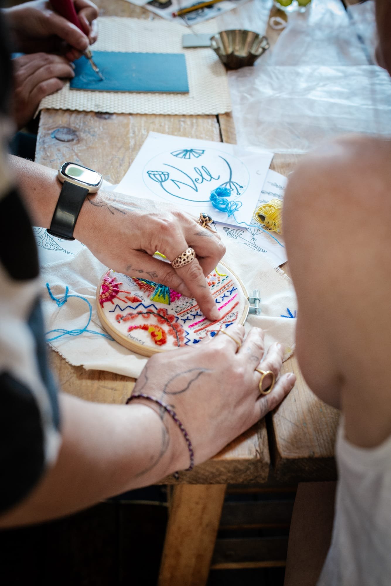 Guests taking part in a day party creative workshop at The Forge Bristol