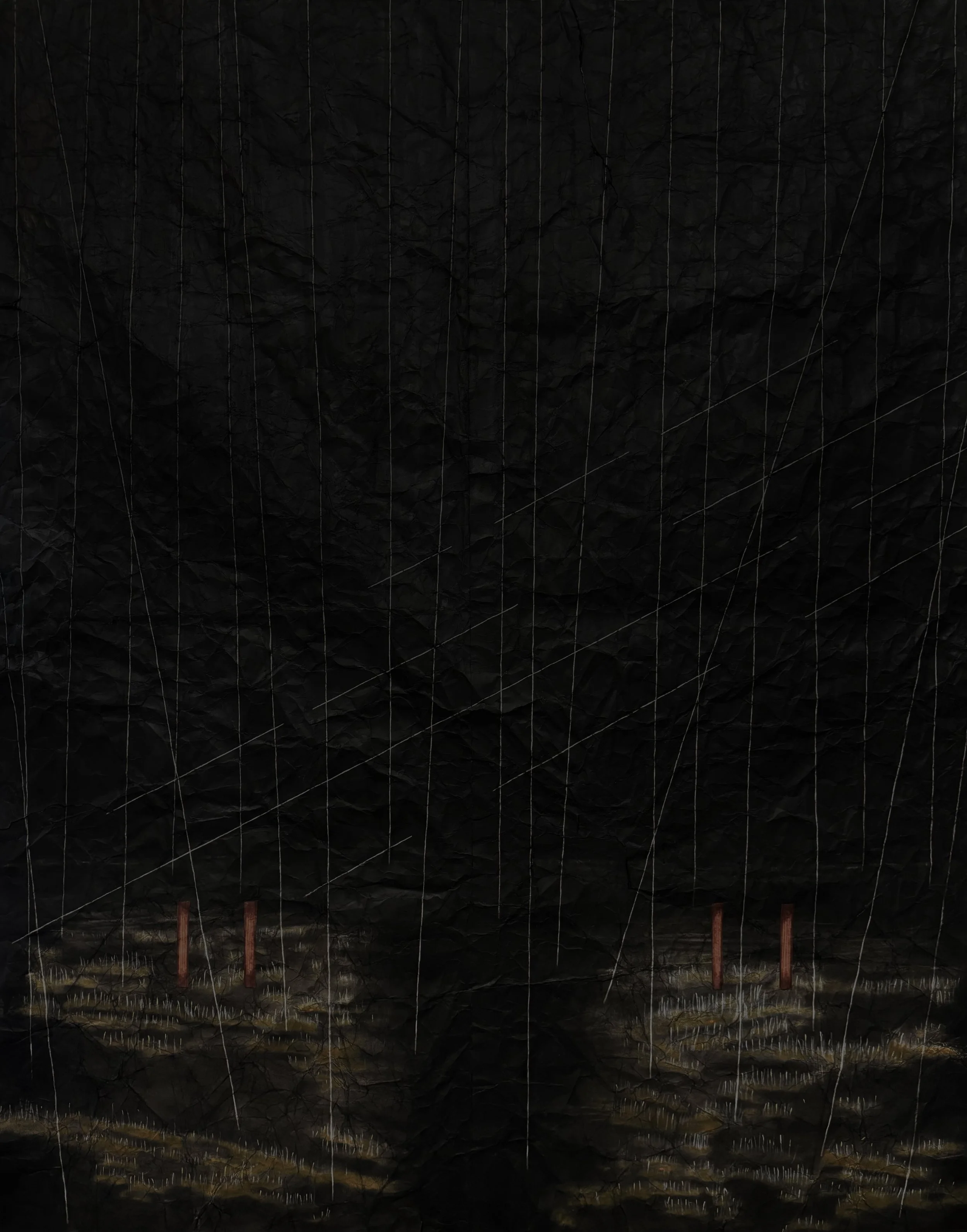 RAIN ON A DELTA WITH FIREFLIES RESTING