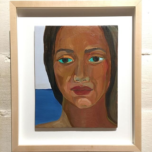 @magolamoreno #originalpaintings on wood panel #art #portrait #portraitpainting #shadowbox #custom #framing #archival @truvueglazing #artglass @vermonthardwoods #maple #colombia #boerumhill #brooklyn #framerlife