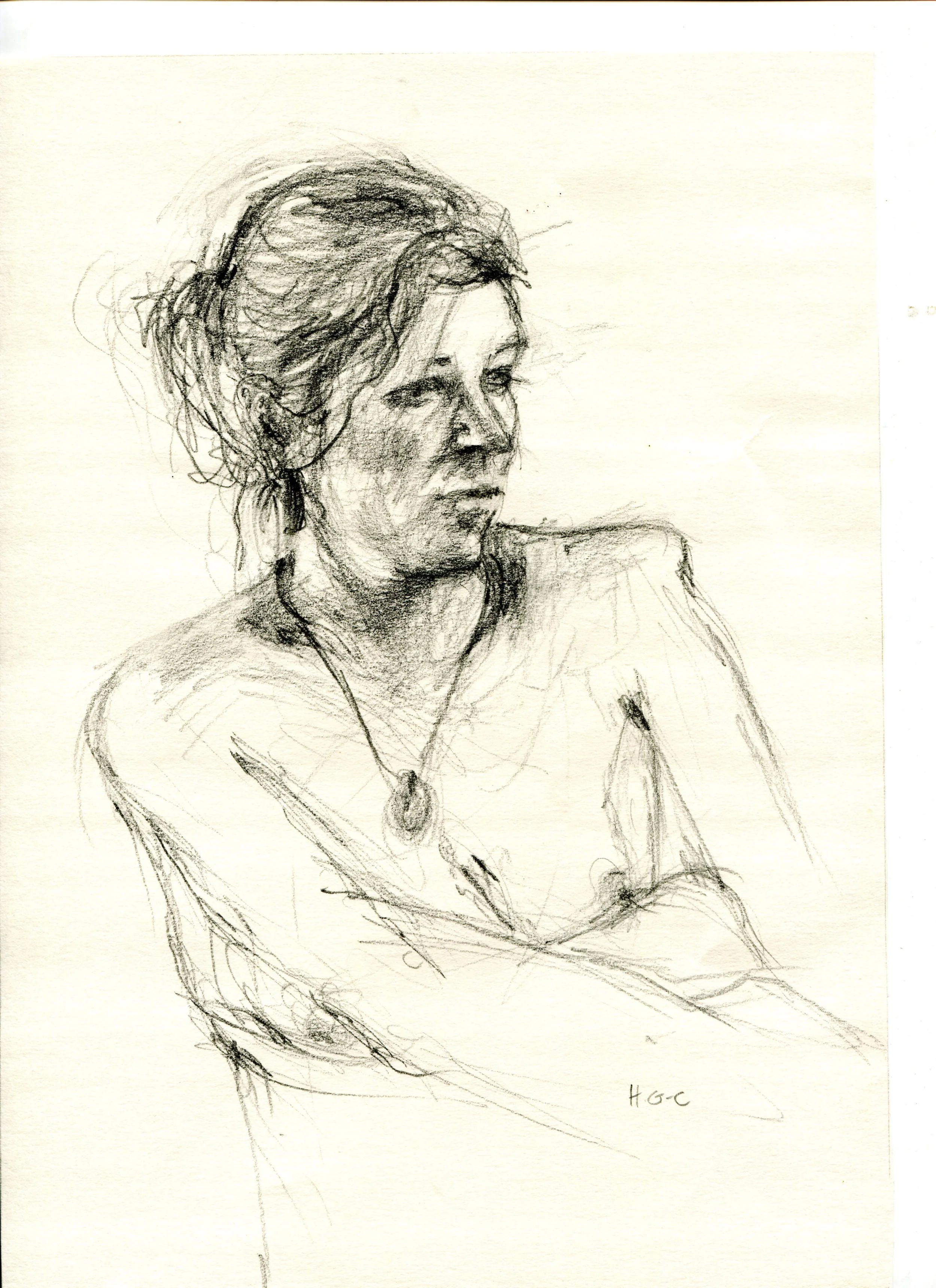 Gourlay-Conyngham, Heather 54b Sketch of Megan, Pencil on paper.