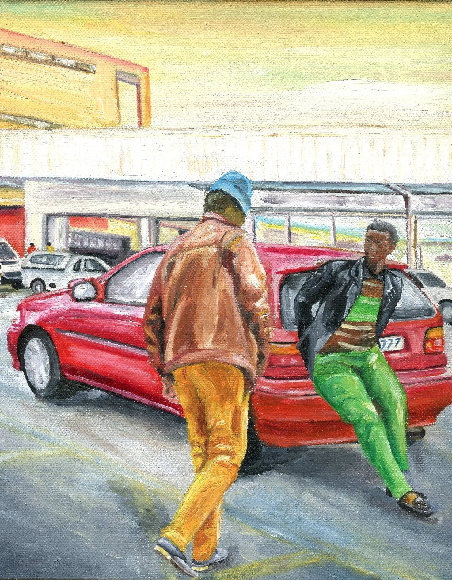 Khumalo, Mzwandile 77b Starter Packs, Oil on canvas.