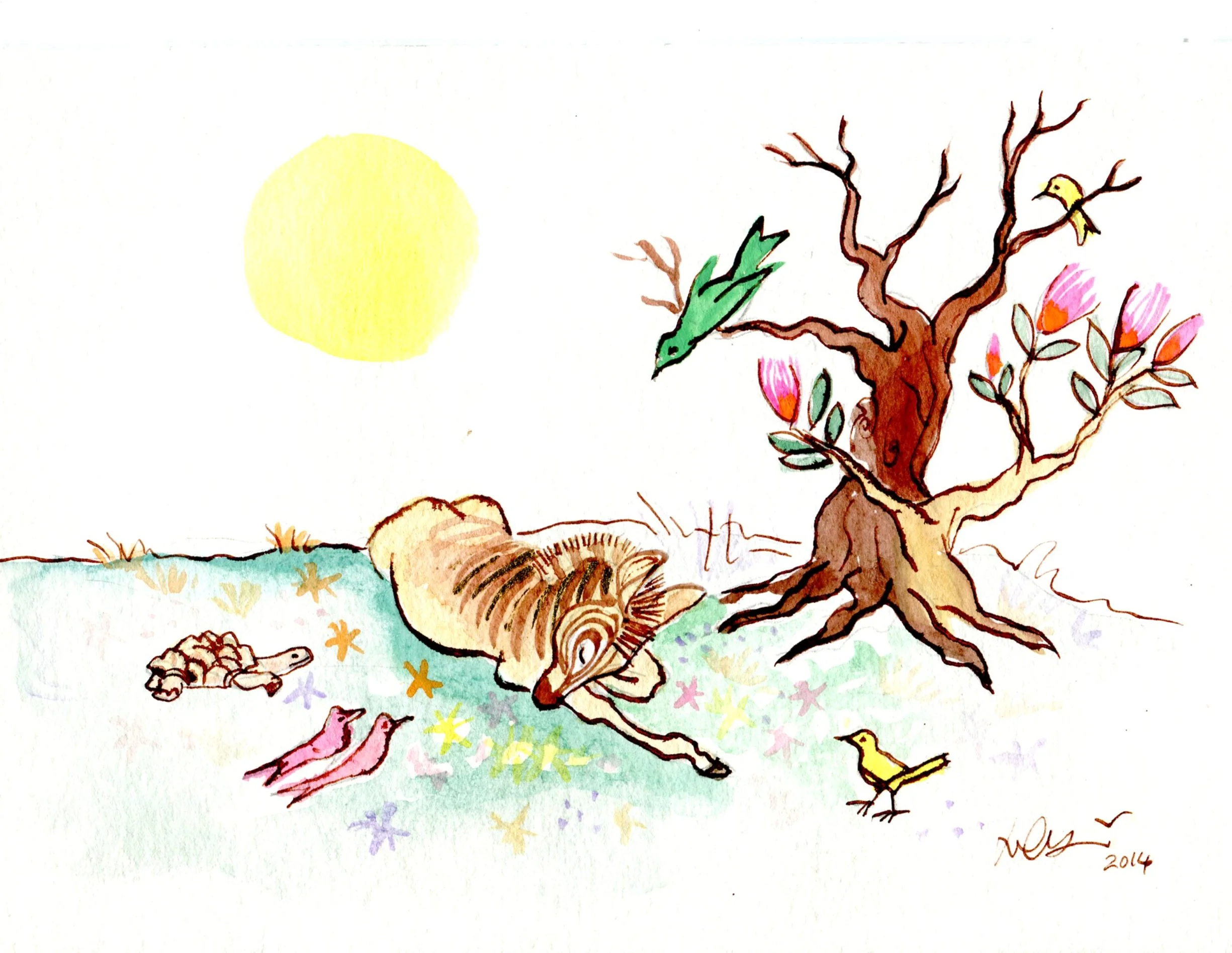 McGarry, Dylan 68a When the Last Quagga Slept, Water-colour, Indian ink, bamboo paper.