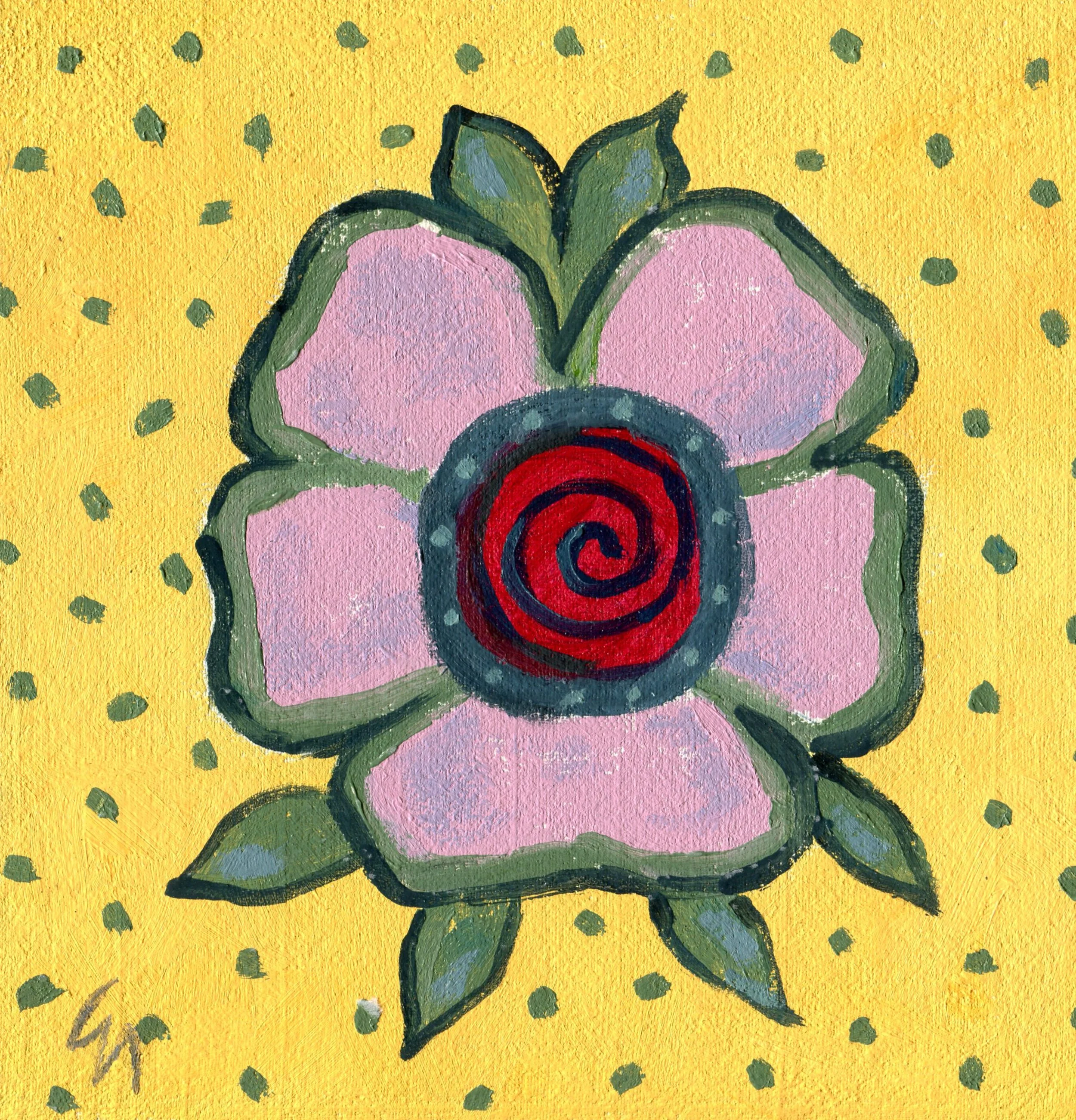 Nicholson, Gill 50b Flower 2, Oil on board.