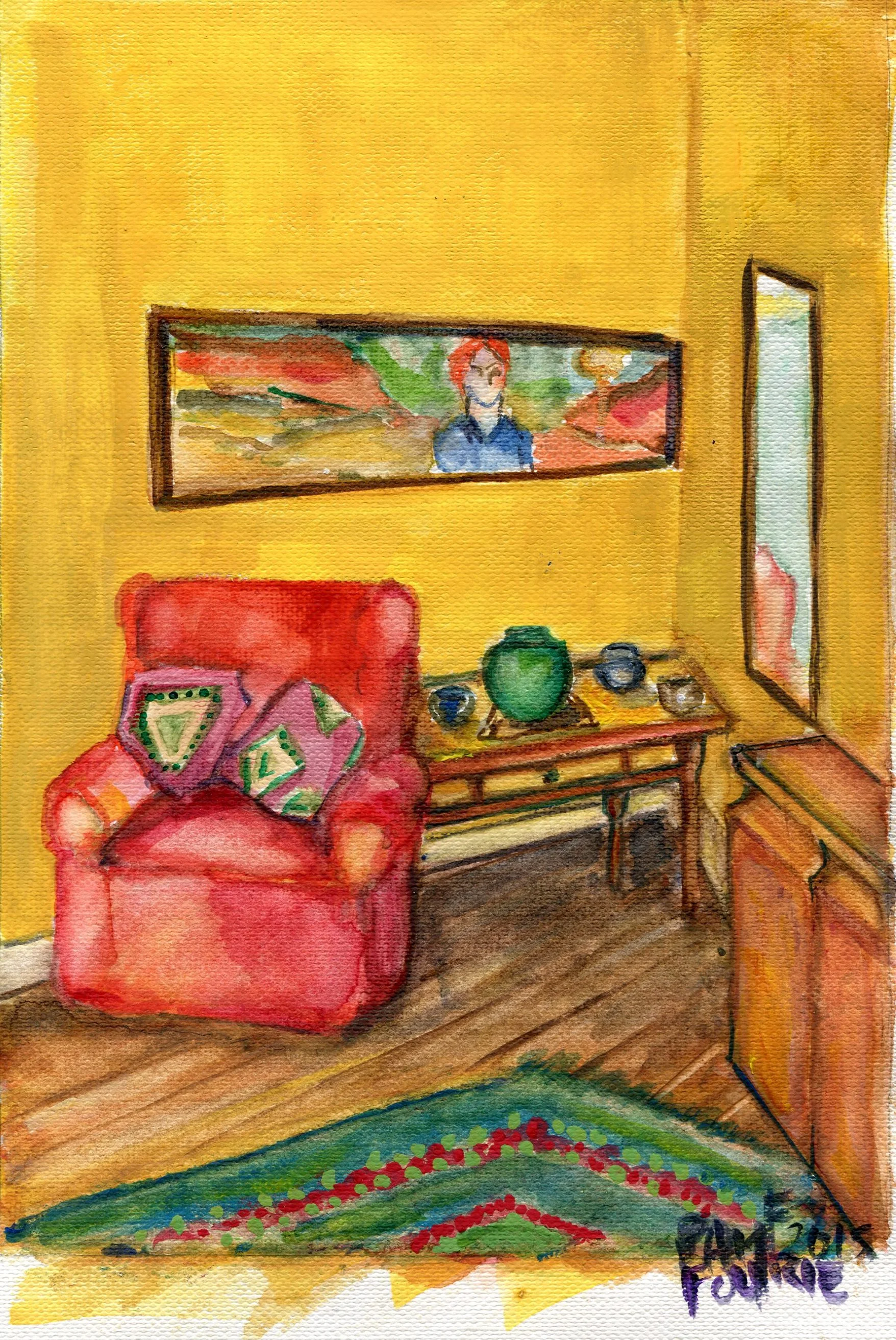 25c Fourie, Pamela Mary - Interior at 355 Prince Alfred Street, Acrylic,Gouache.jpg