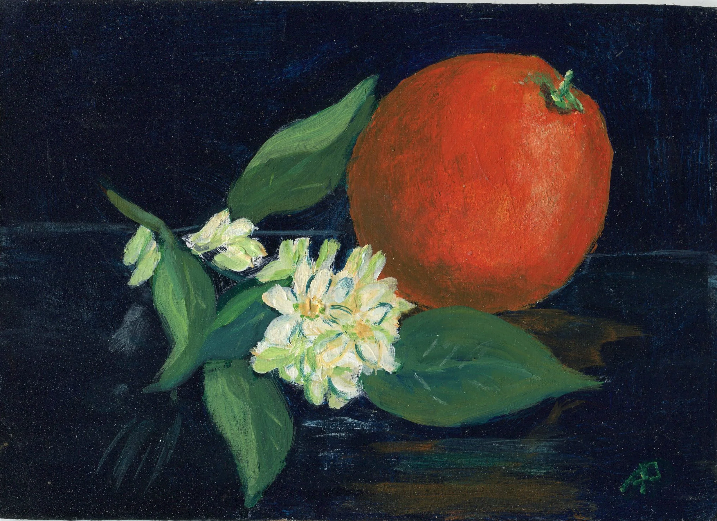 55b Pettifer, Anna - Orange with Blossoms, Acrylic.jpg