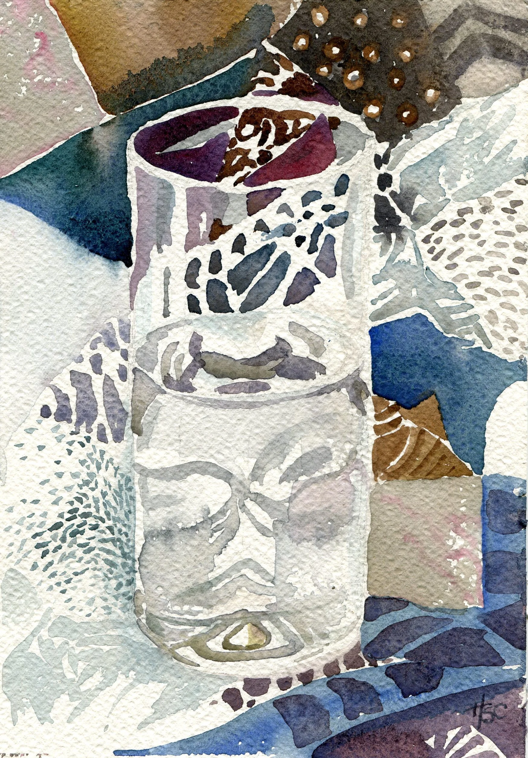 58c Spies Coleman, Hermine - Still Life with Darkest Contrasts, Watercolour on Paper.jpg