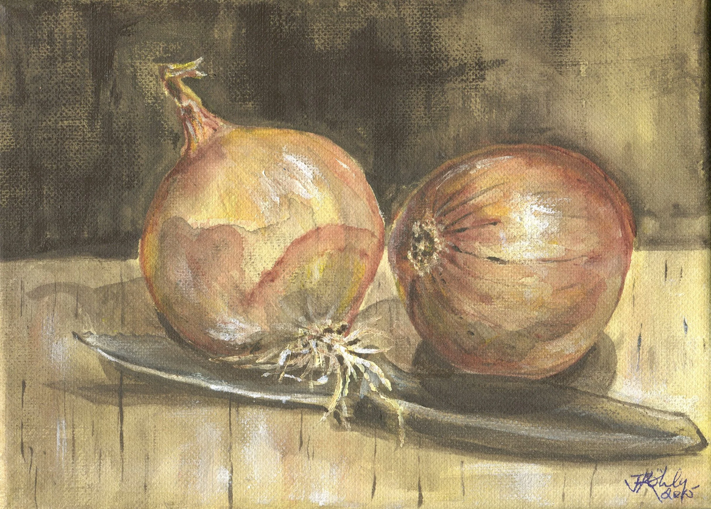 67b Kohly, Janeen - Still Life - Onions and Knife, Acrylic on canvass.jpg
