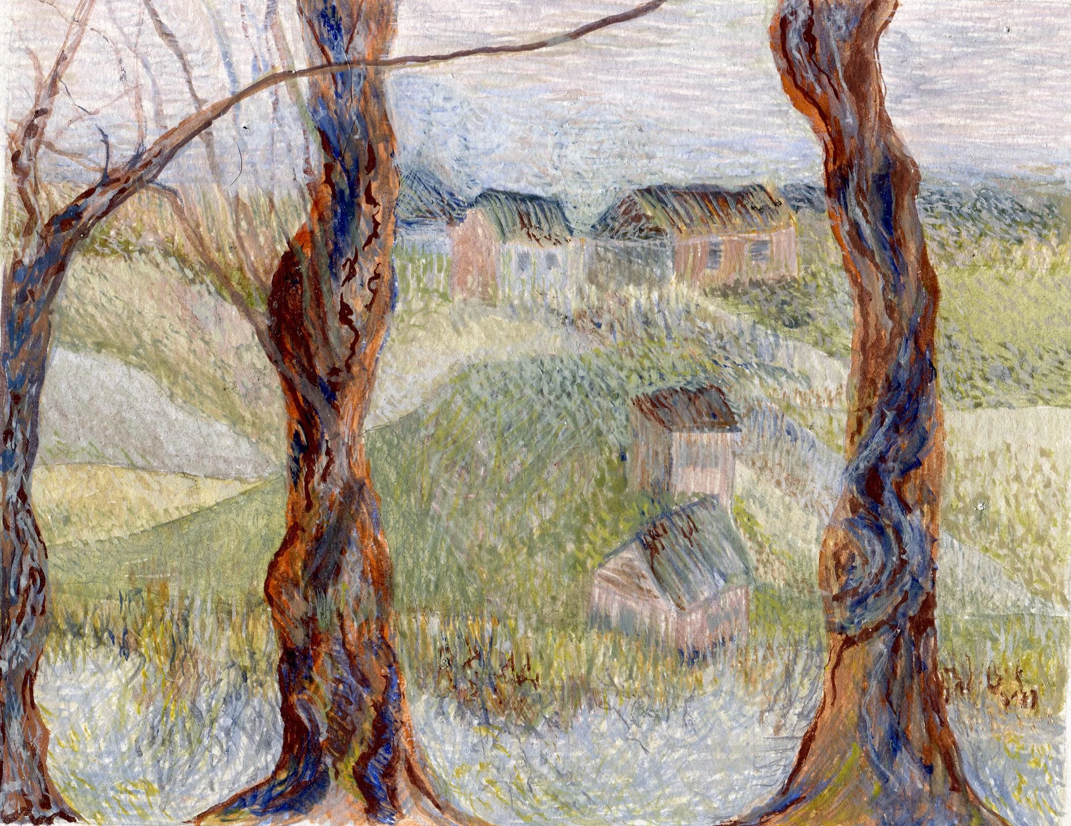 91 Akerman, Sue - Landscape with trees, Egg Tempera..jpg