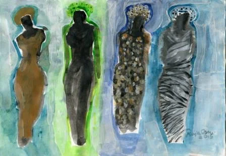 9c Oshi,Raja-Figure Study 1, Acrylic and water wash.jpg