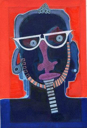 59b Gerhardt, Gillian- Behind every artist stands some critic...., Mixed media.jpg