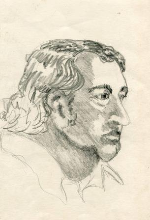 80a Pattenden, Marilyn - Man's Head , Pencil on paper..jpg