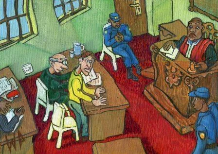 94a van Heerden, WP - Shattered View of hearing a Sentence, Oil on canvass.jpg