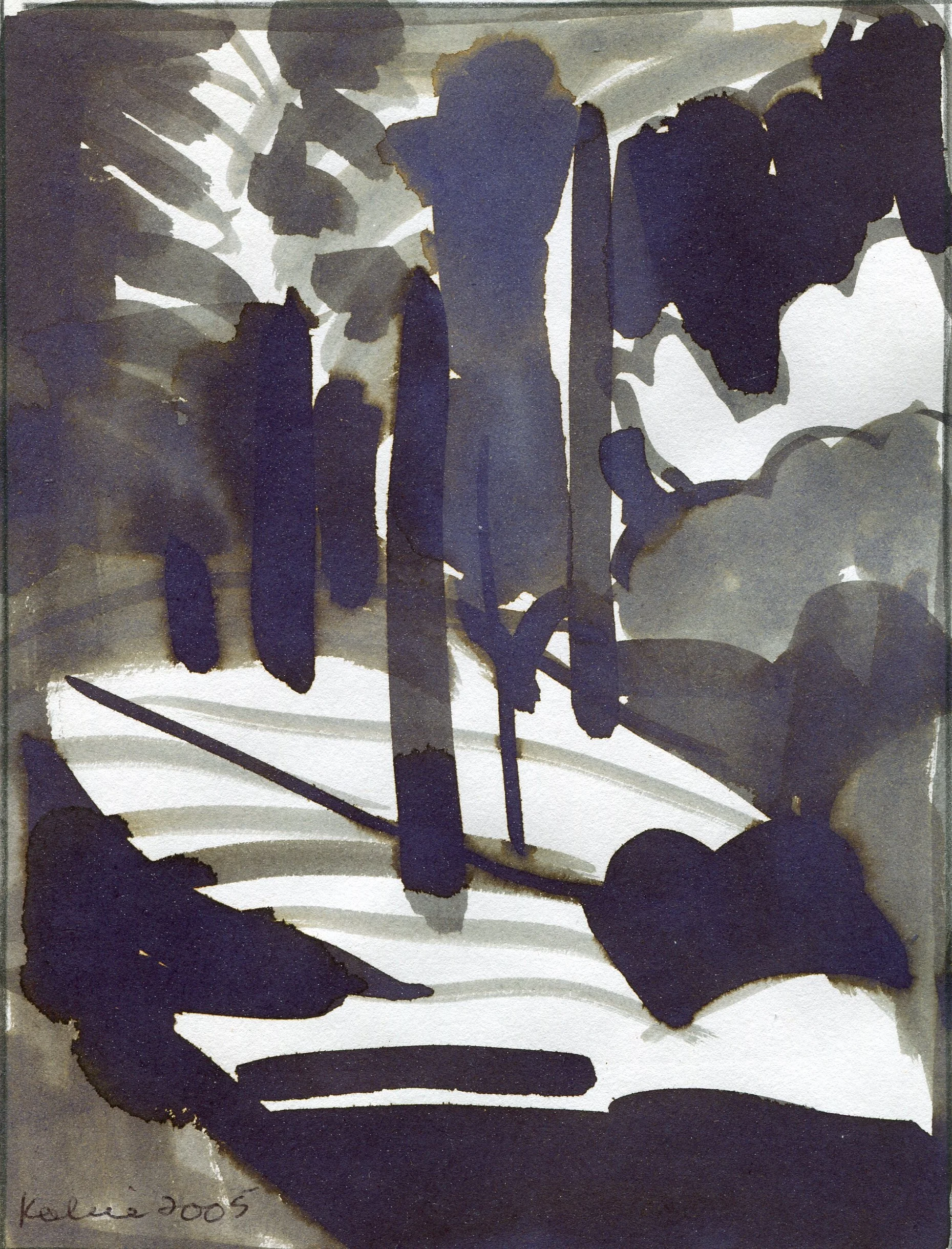 12A Kobie Venter Blackridge at night ink on paper