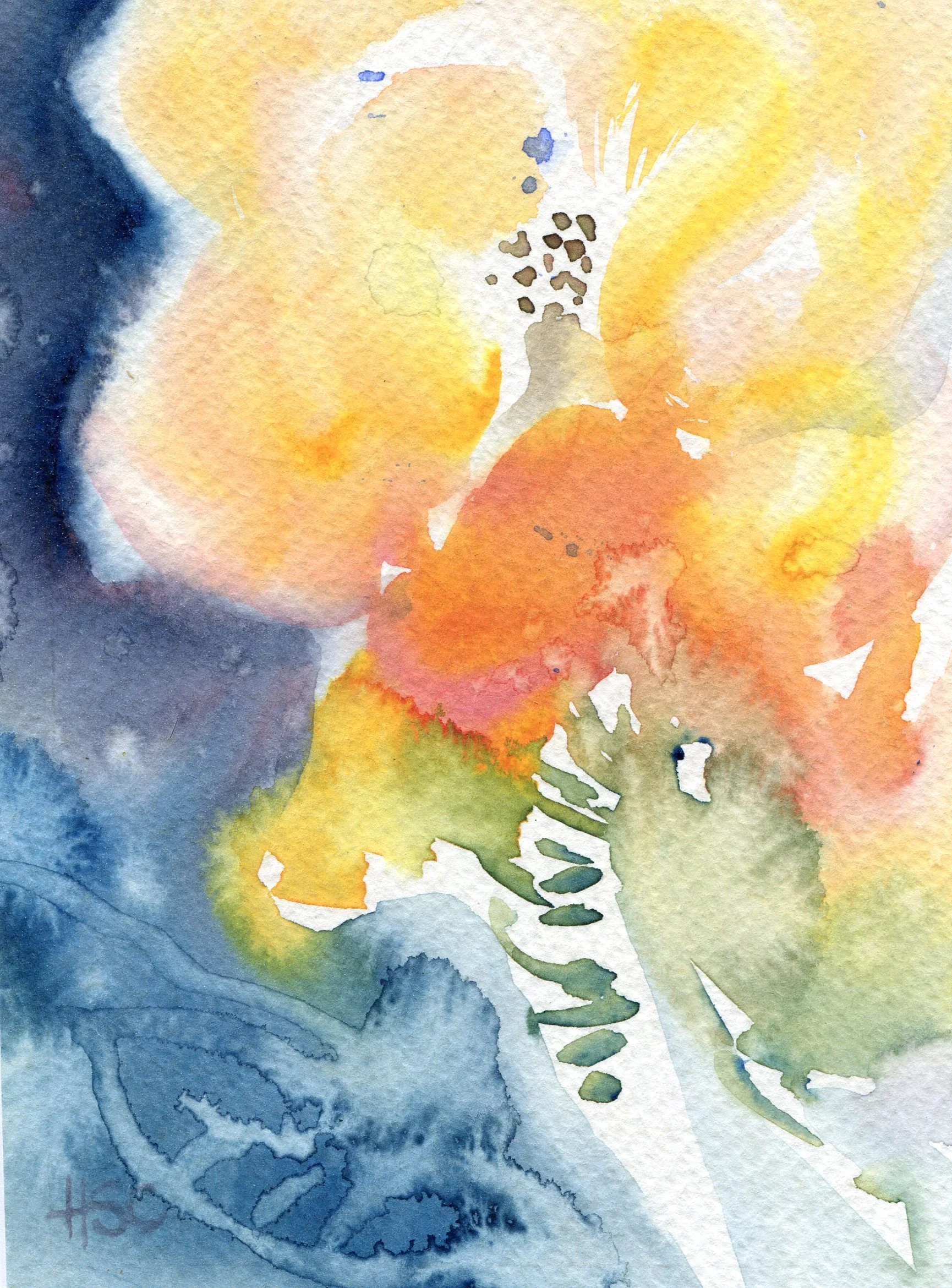 19A Hermine Coleman Flower watercolour on paper