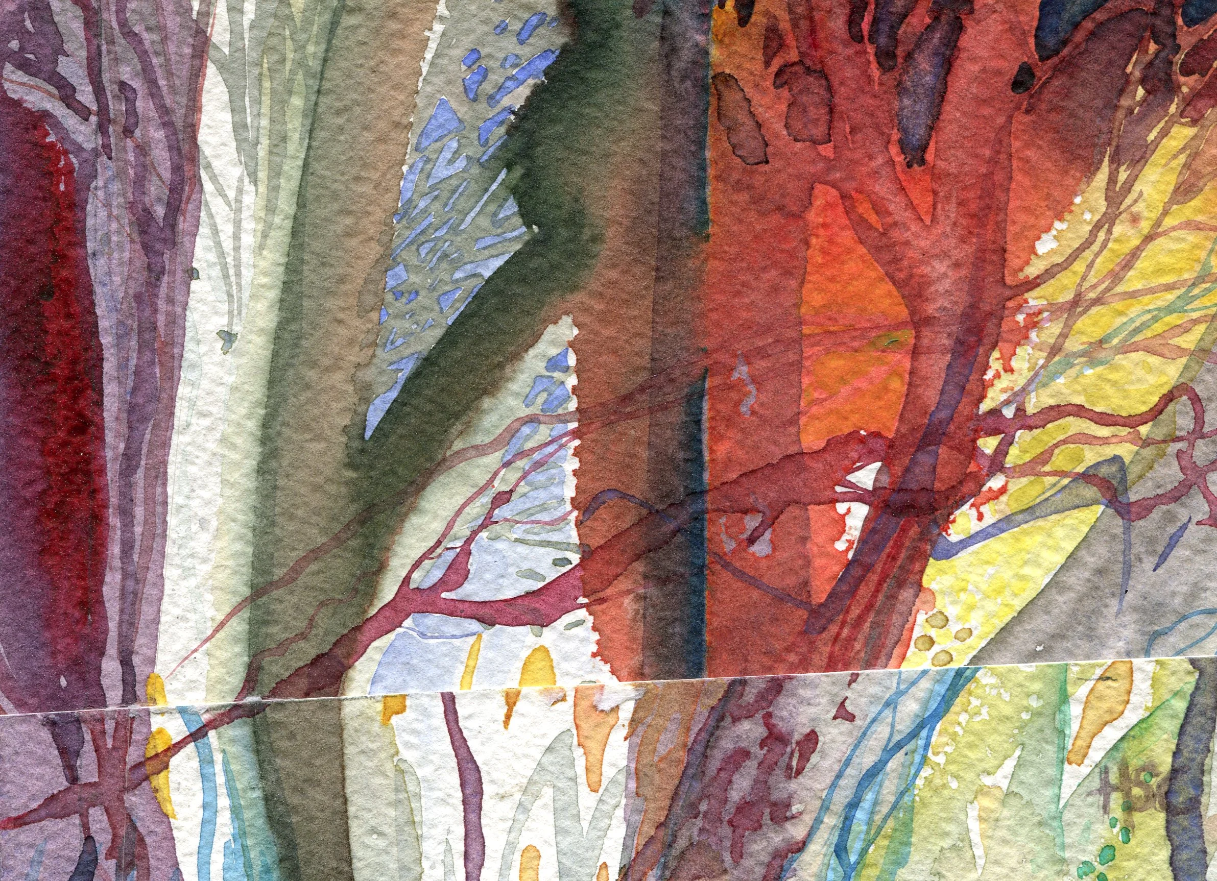 19B Hermine Coleman Forest watercolour collage on paper