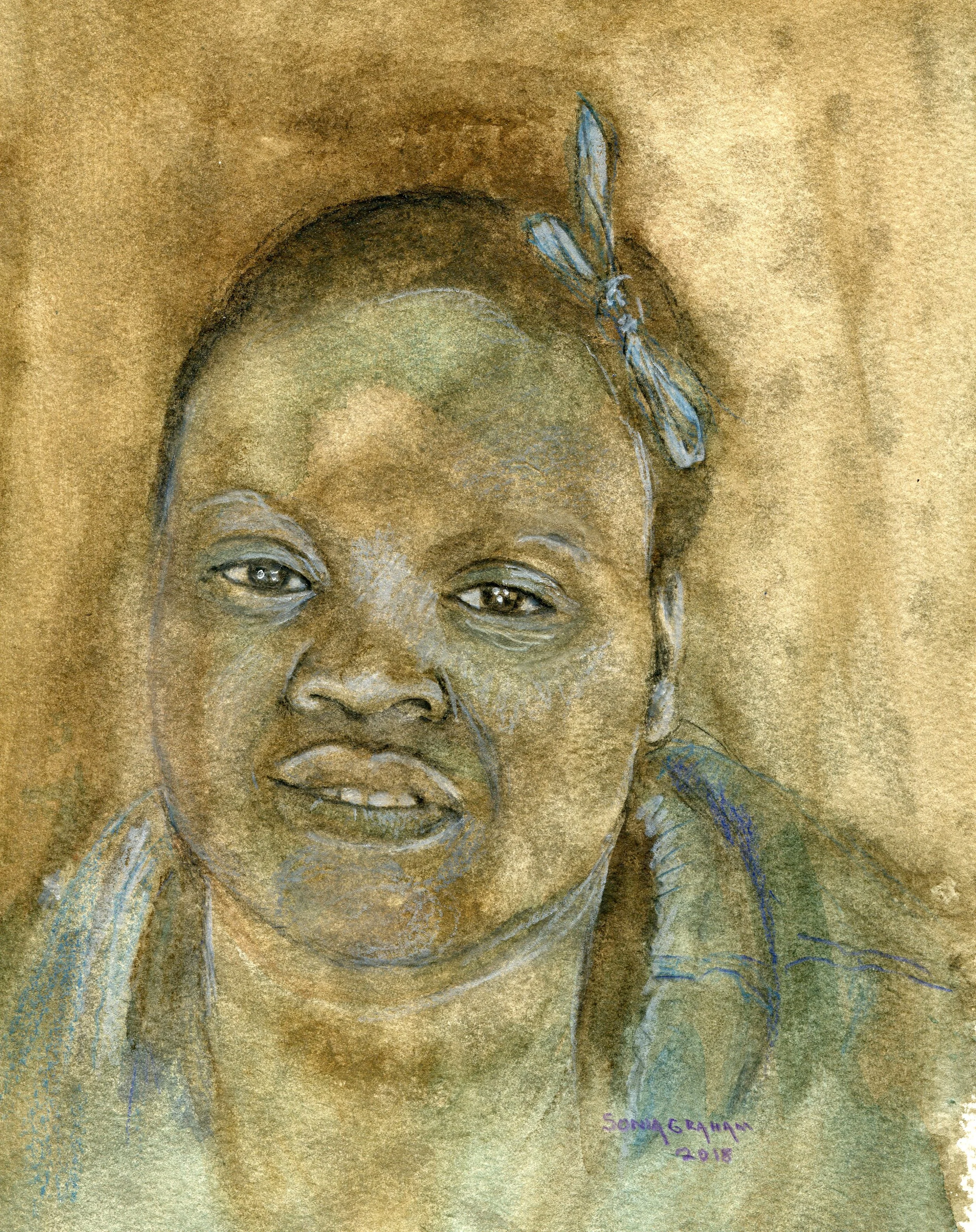28C Sonia Graham Artist and model 3 watercolour on paper