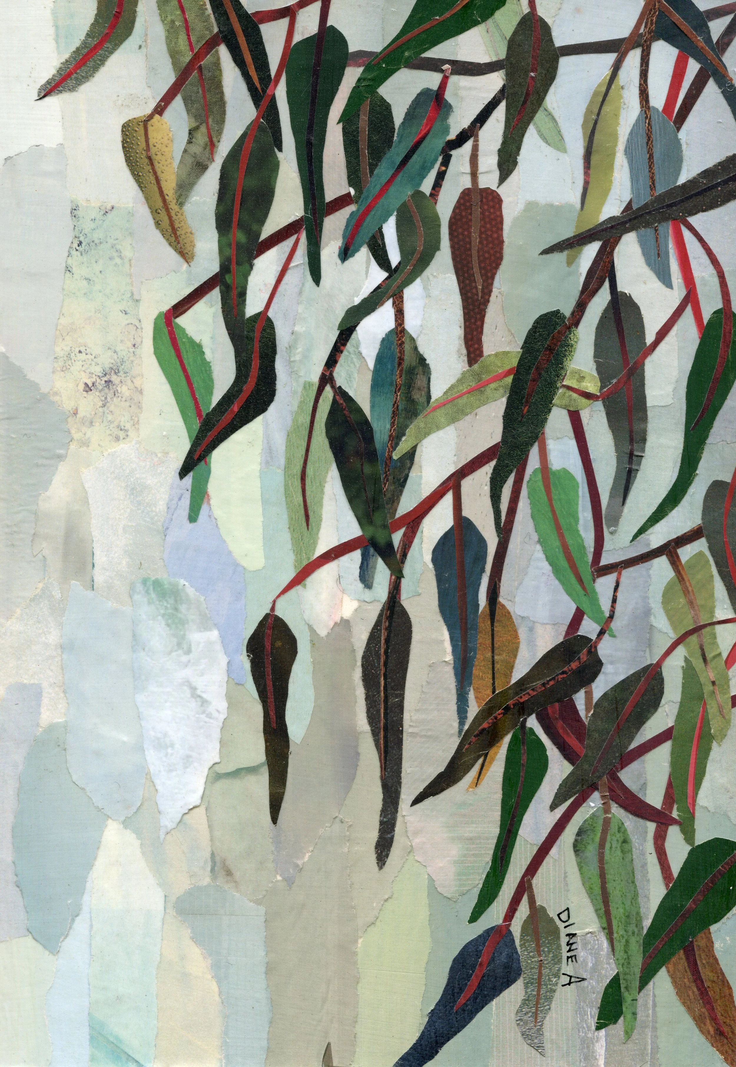 31A Diane Aldworth Leaves paper collage on board