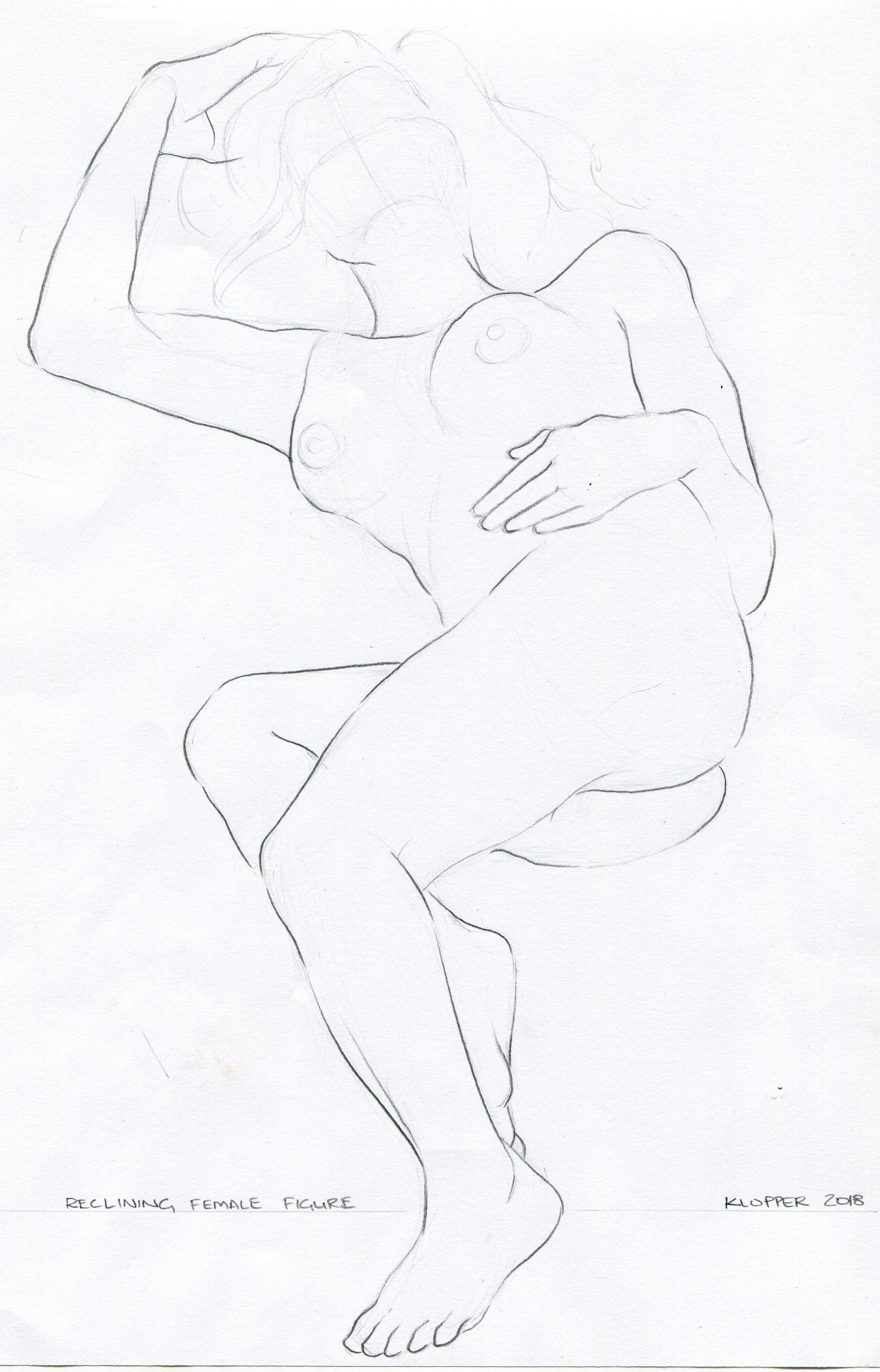 33B Rory Klopper Reclining female figure pencil on paper
