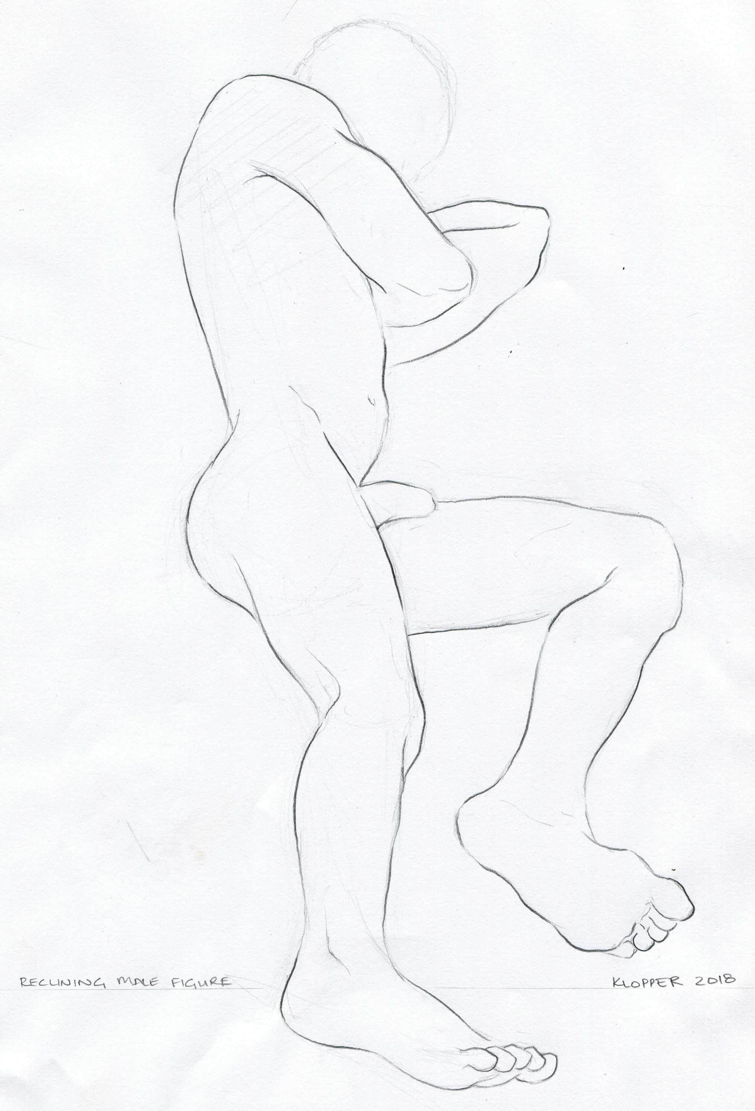 33A Rory Klopper Reclining male figure pencil on paper