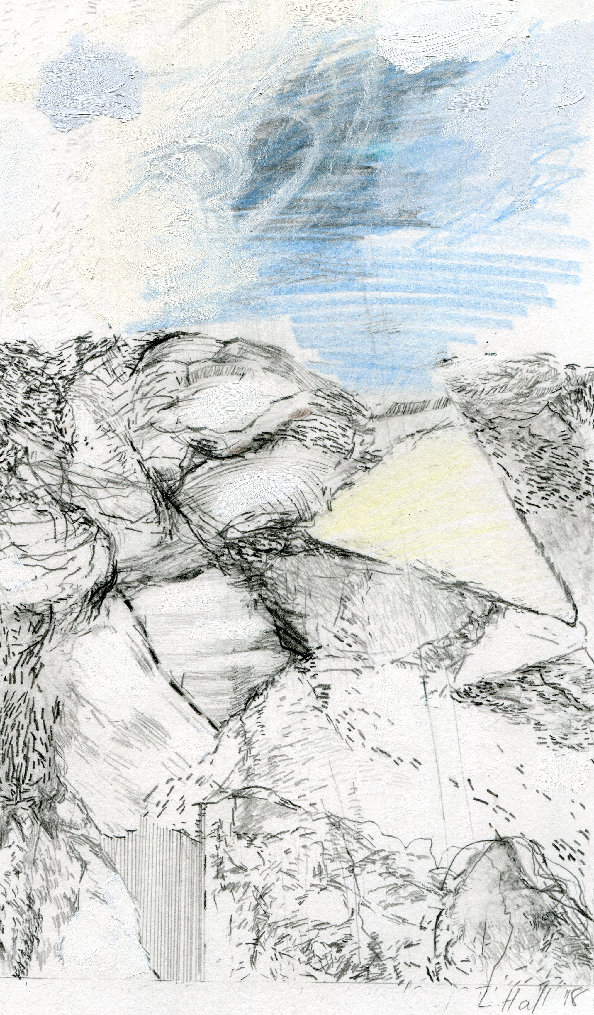 79b Louise Hall Transverse section of a Landscape II mixed media on paper