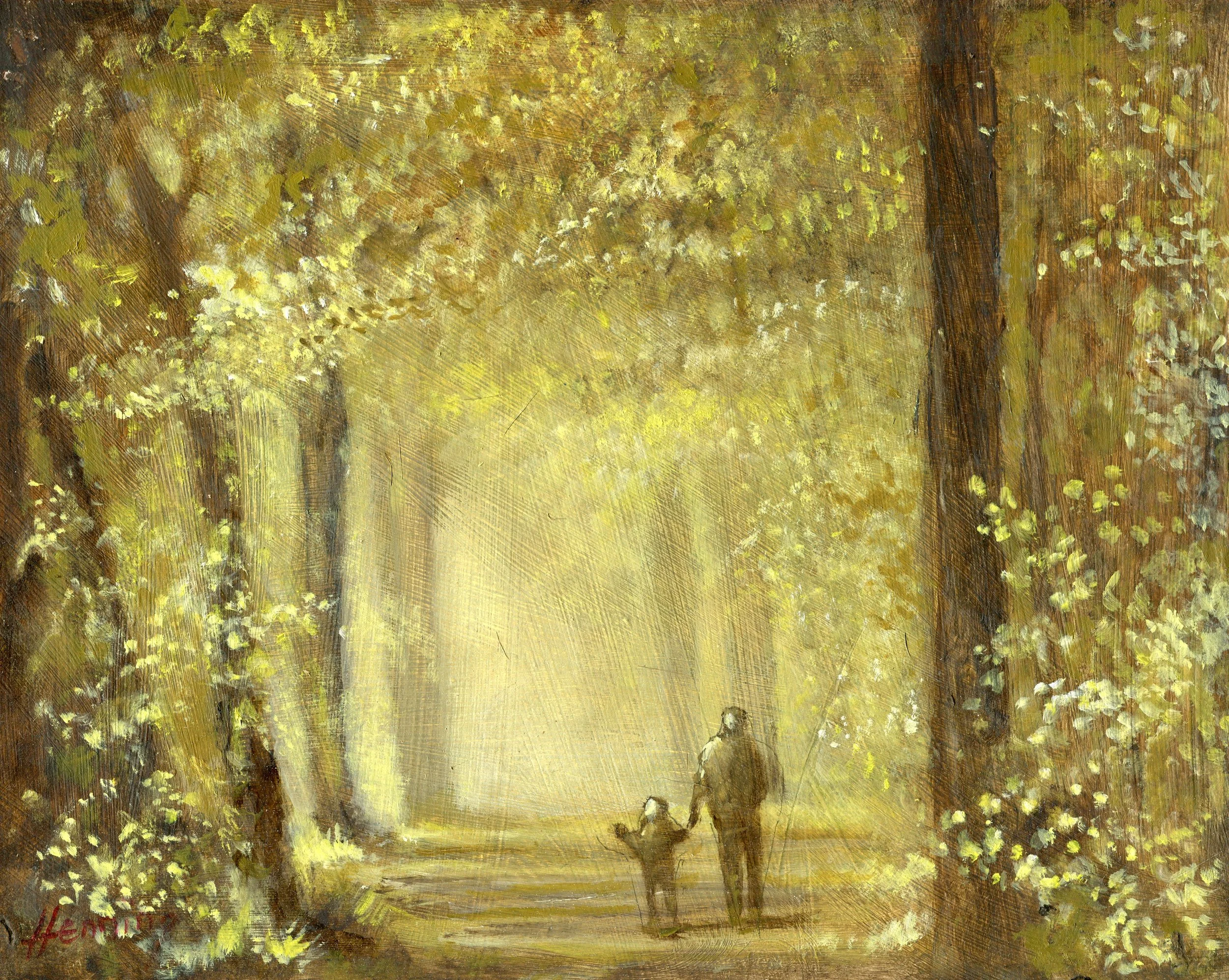 16b Dennis Henning Through the woods oil on board