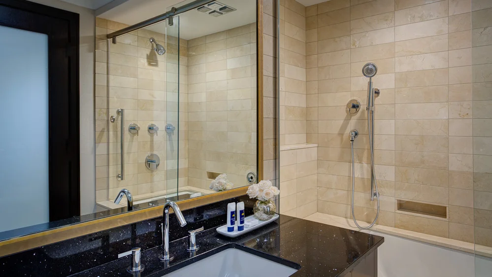 Tower Club - luxury suite spa bathroom Amway Grand Plaza Hotel