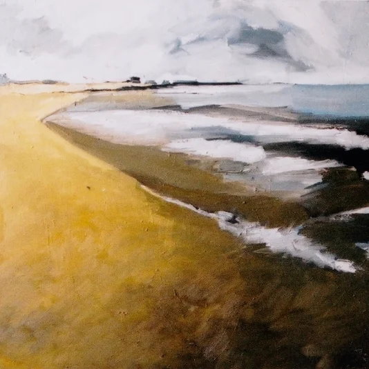 The Beach, Dunkirk   oil on canvas  43 x 43 (in)  2002