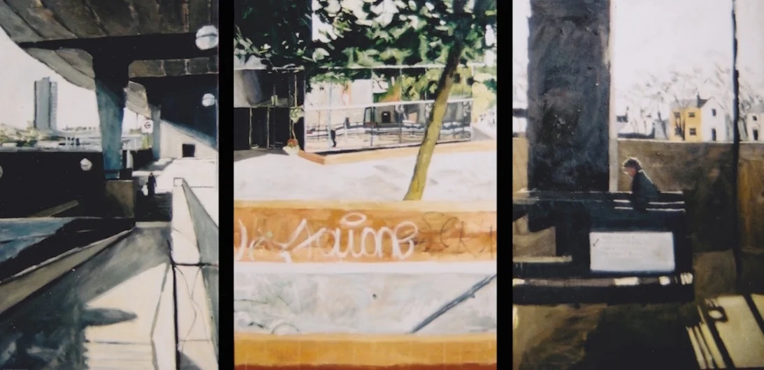 London Painting   oil on canvas (Triptych) 36 x 90 (in)  2002