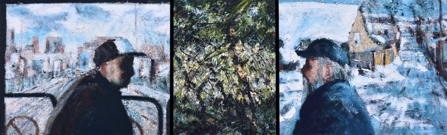 Memory Almost Full   oil on canvas (Triptych)  24 x 84 (in) 2018