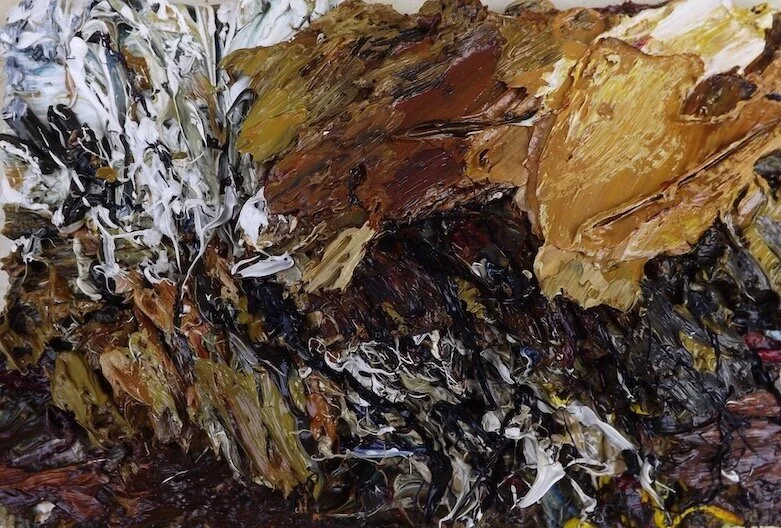 A Small Plot Of Earth (Leaves and Branches)   oil on board 4x6 (in) 2016