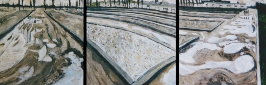Dachau   oil on canvas (Triptych)  36 x 108 (in)  2001