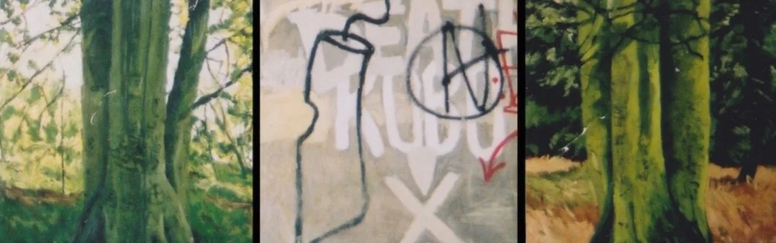 Green Trees  oil / mixed media on canvas (Triptych) 36 x 108 (in) 2000