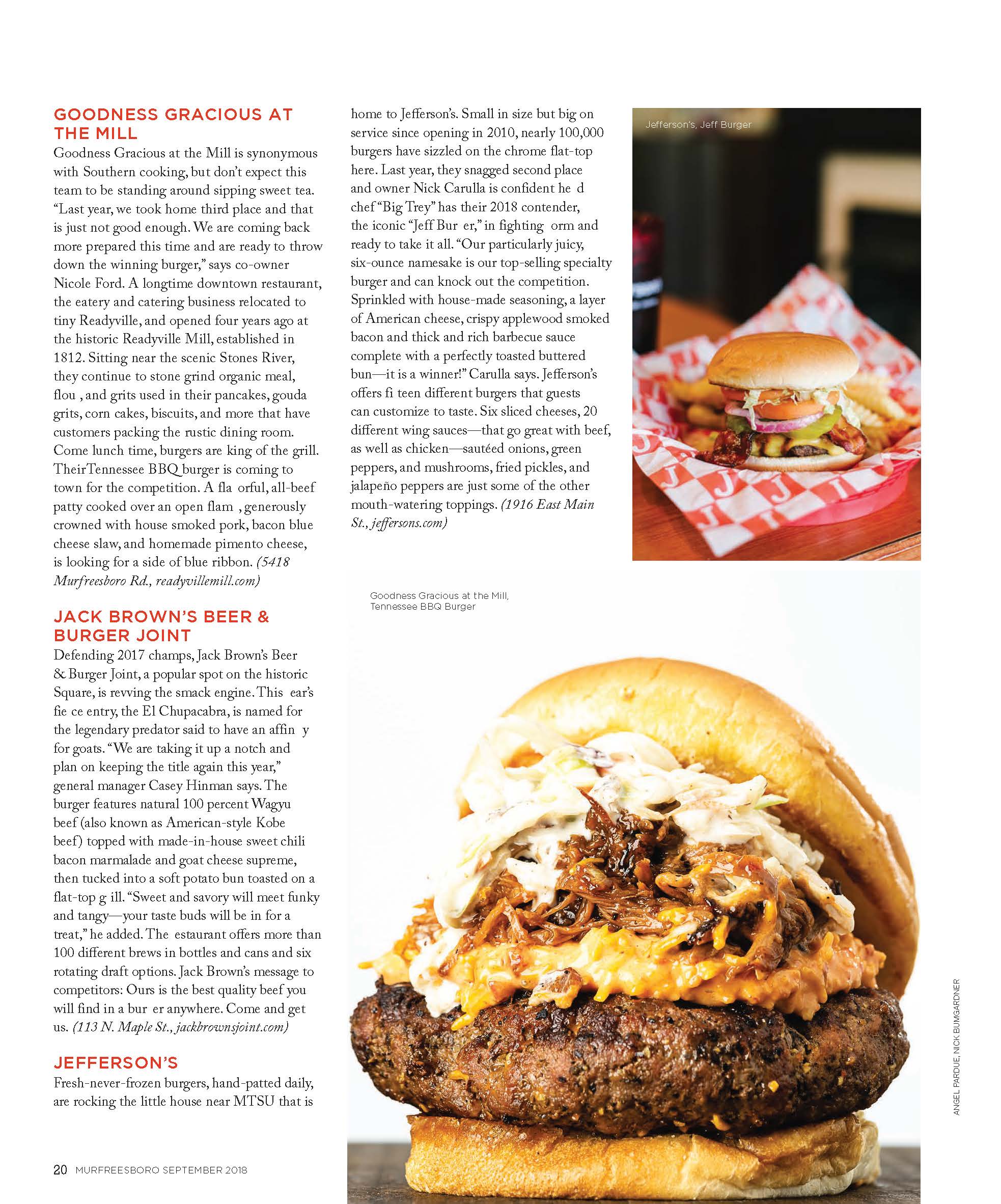 Murfreesboro Magazine Burger Issue 2018 — Nick Bumgardner Photography