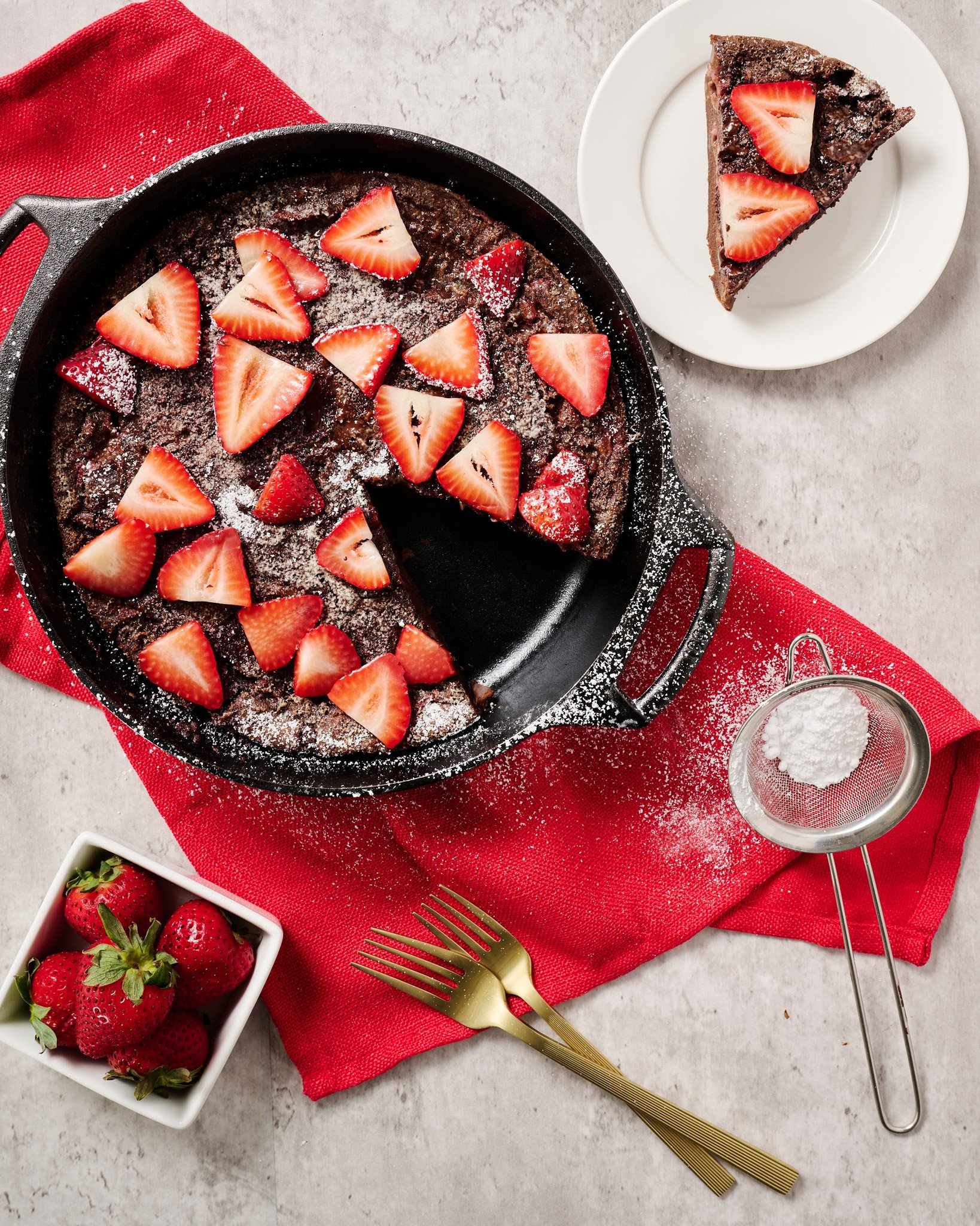 Chocolate Strawberry Dutch Baby