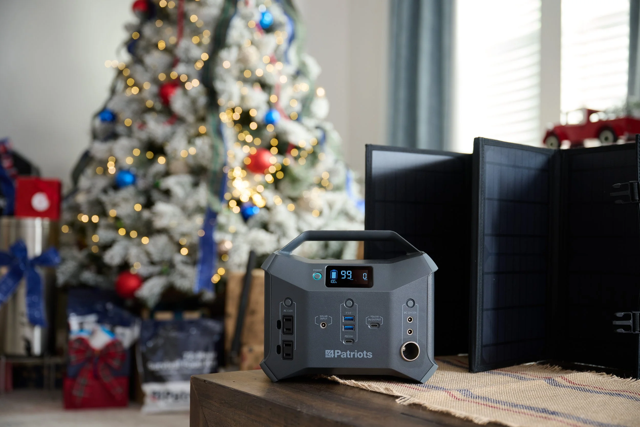 Christmas Product Photography Solar Power Side Kick Generator