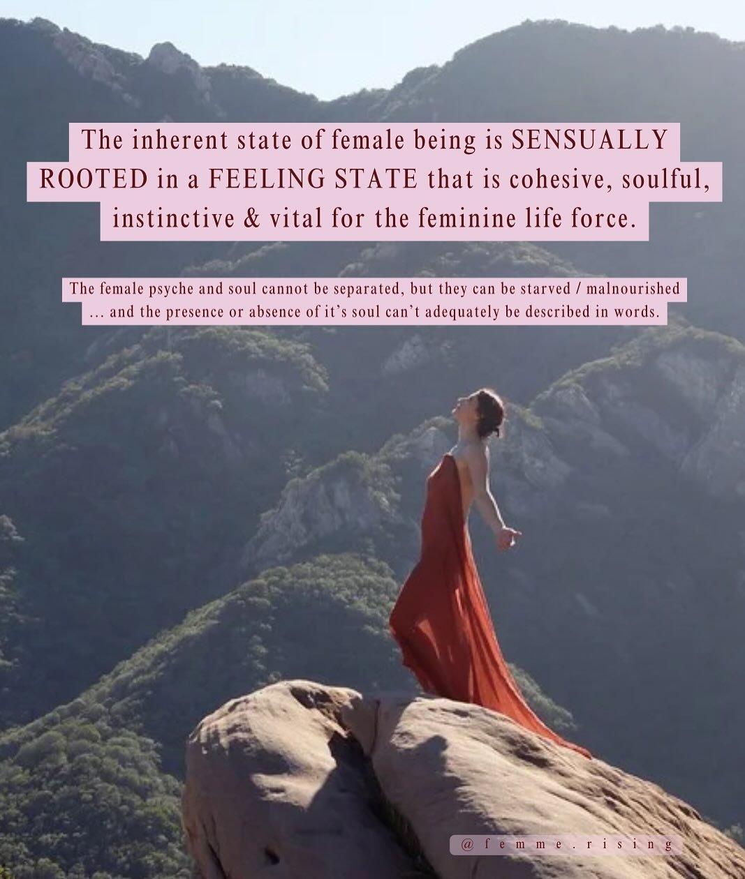 You can&rsquo;t actually capture the power of female sensuality or feeling with words

Because we are trying to describe something that is actually transcendent &mdash; and uniquely experienced by each of us 

And then there are the dominant masculin