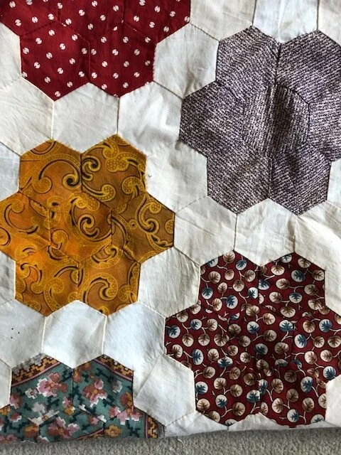 Hexagon Quilt top Circa 1830-60 — Pique