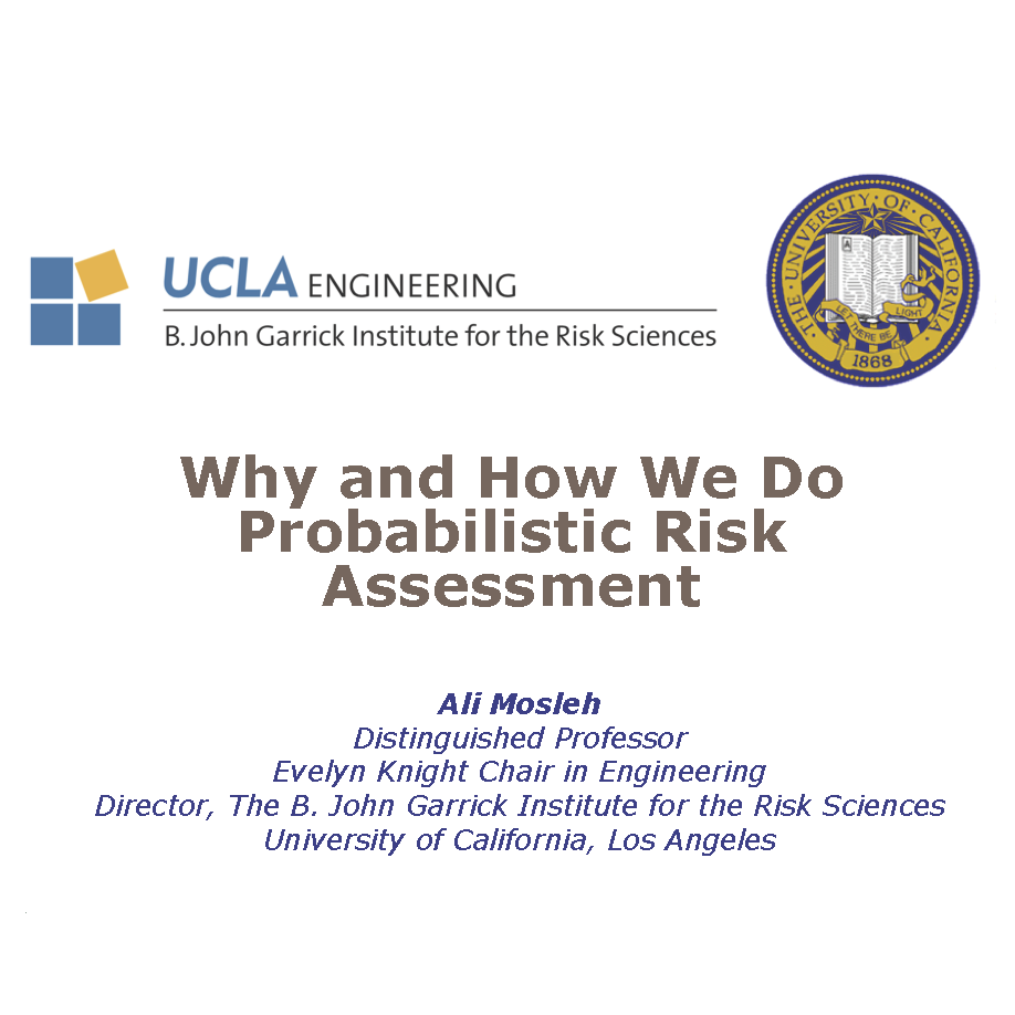 Professor Mosleh Talks On Why And How We Do PRA 